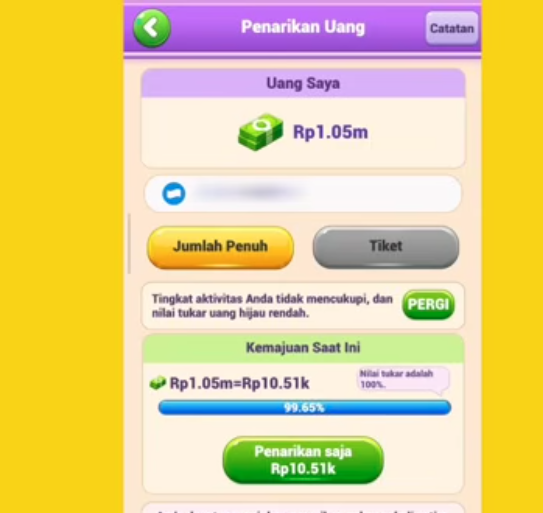 Review Game Rich Gems Apk, Cara Penarikan Uang Hijau ke DANA dan Syarat Persentasenya