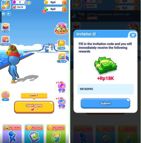 Kode Undangan Run Team APK "98760995" dan Fakta Penarikan Bonus Rp18.000